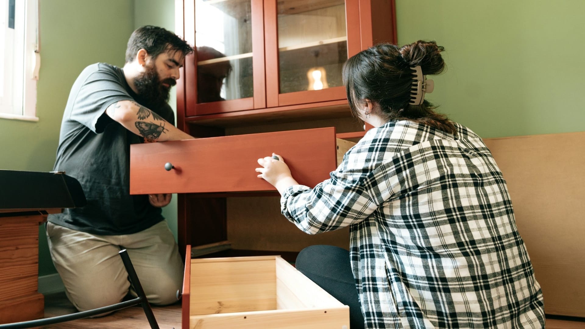 couple organizing tasks together