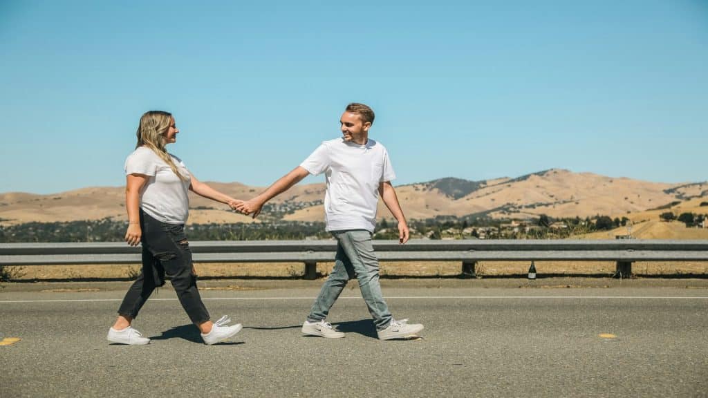 couple walking together as a team