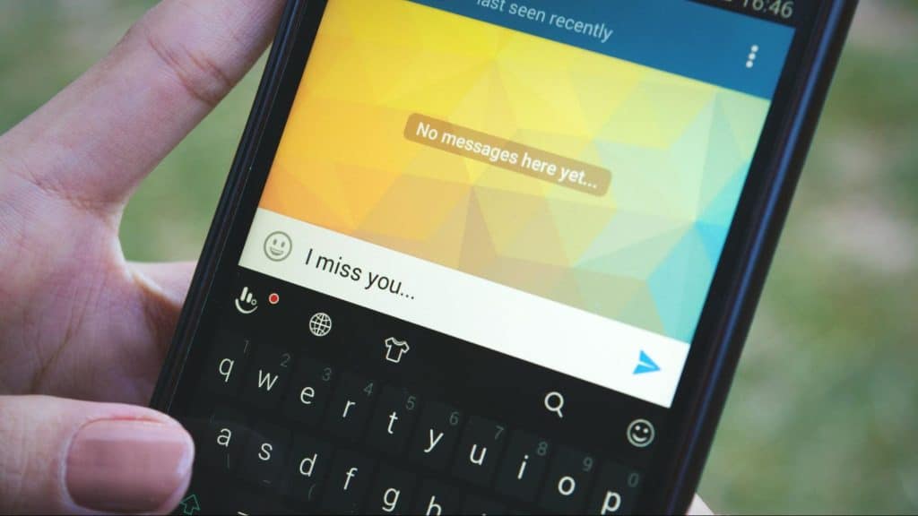 A man texting a message