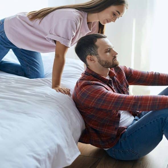 A man ignoring his wife