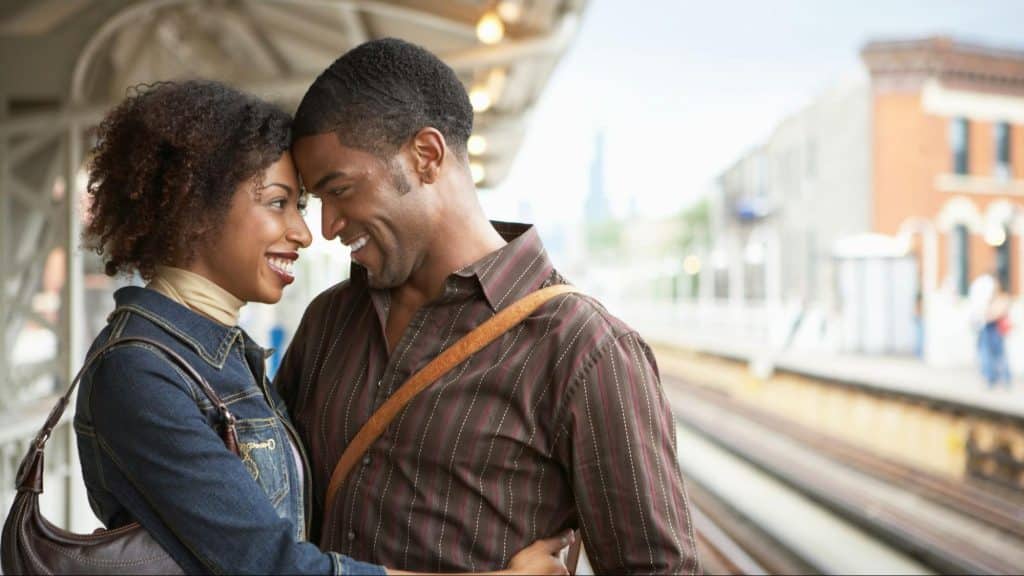 A man and woman close to each other