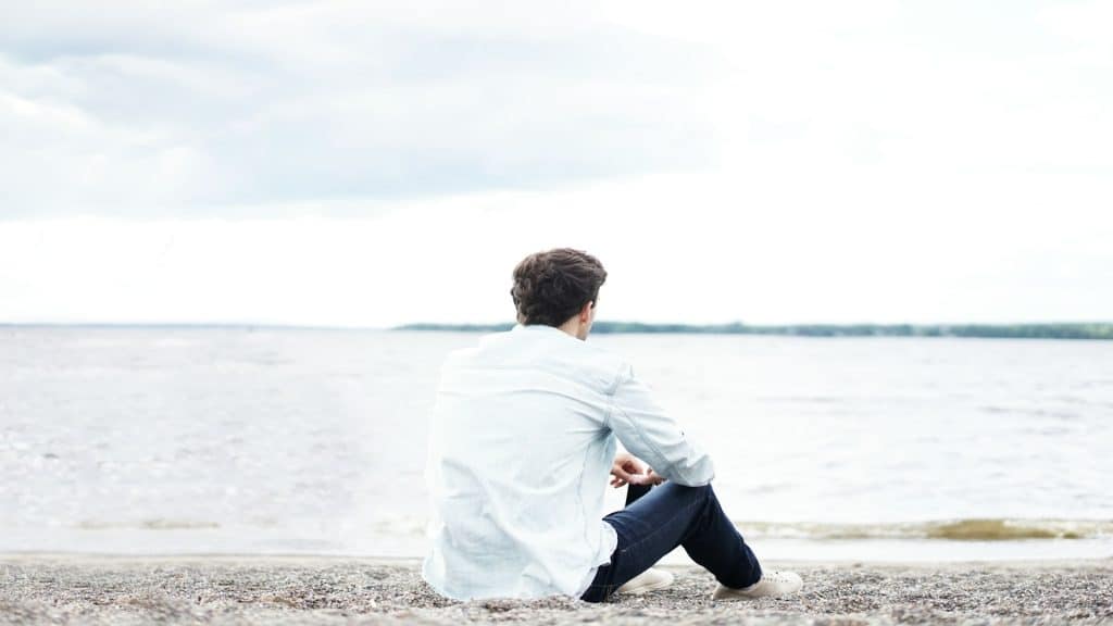 man sitting alone