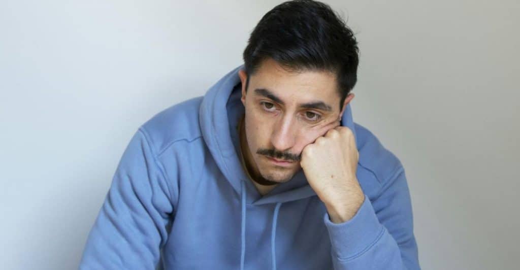 man serious expression