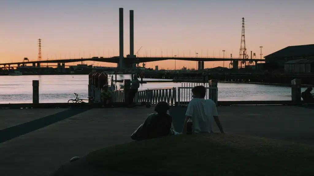 couple sitting apart