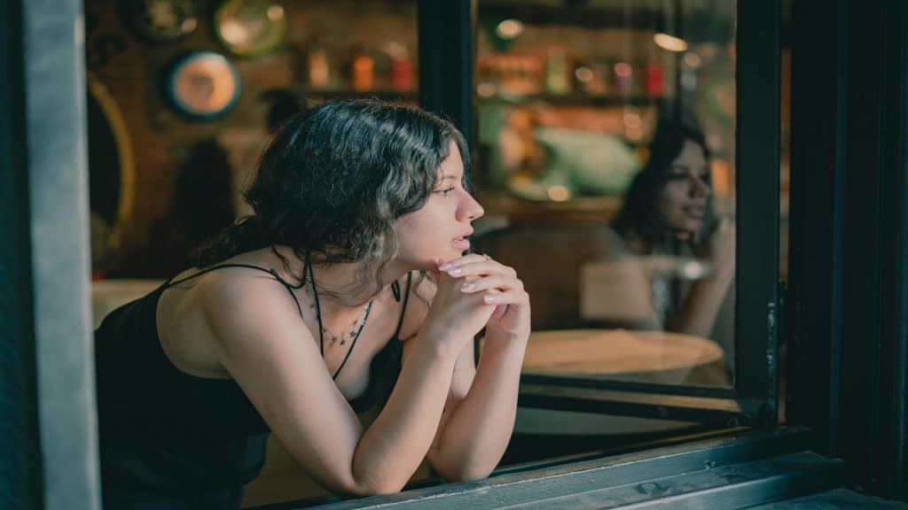 person reflecting with concern