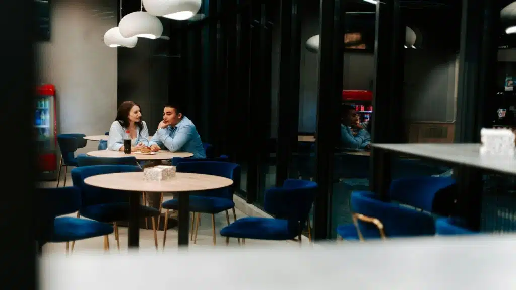 couple talking openly indoors
