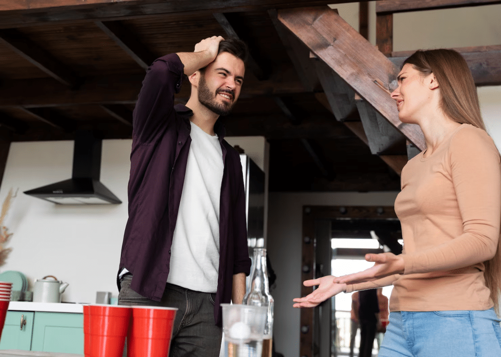 Woman does not want a help from a man