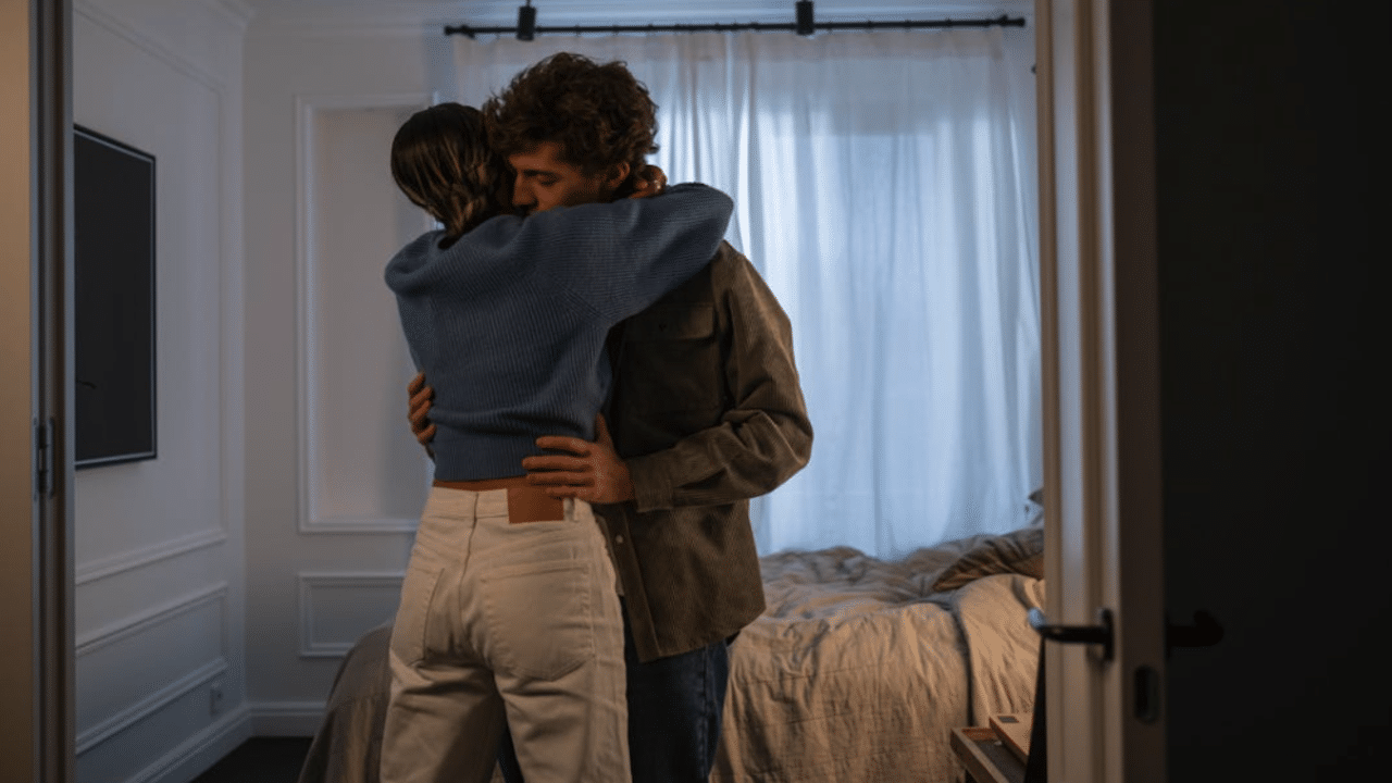 A couple reconciling after a fight