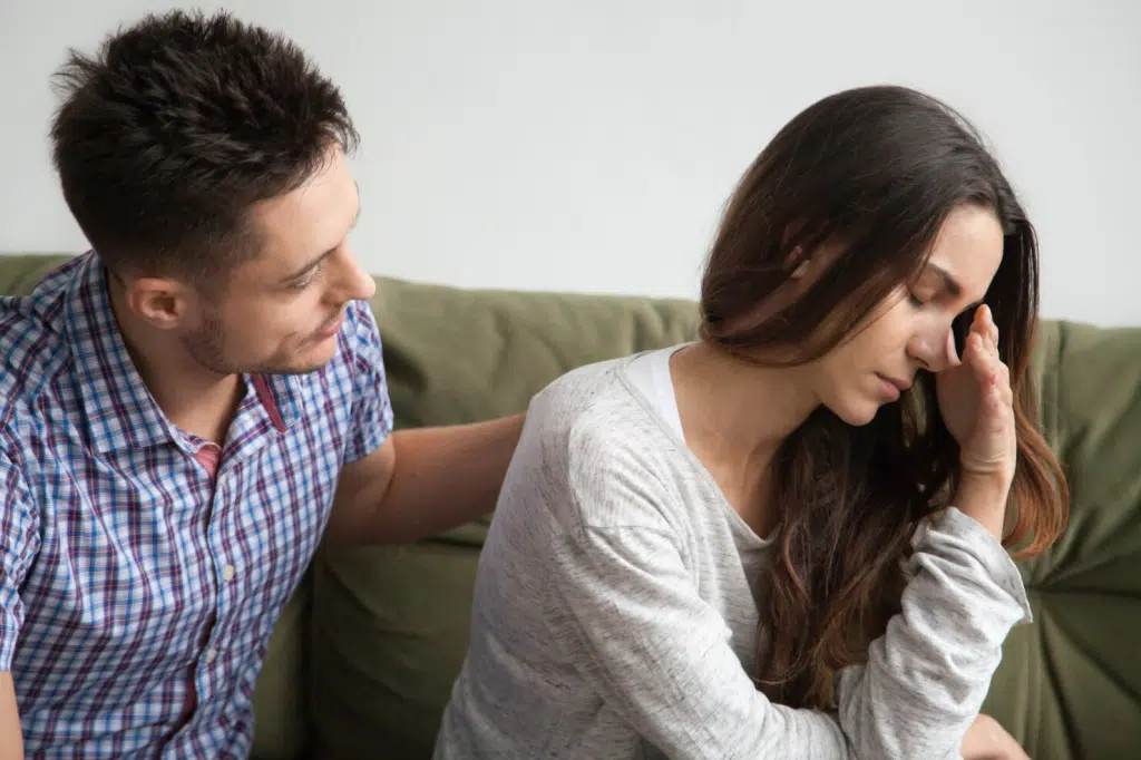 Woman disappointed with a man