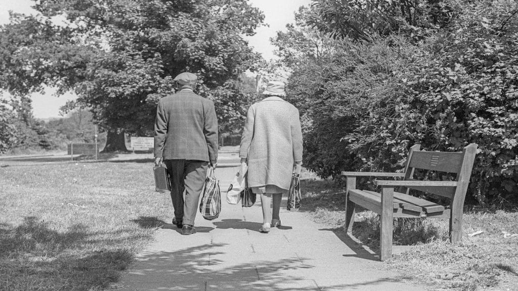 couple talking during walk