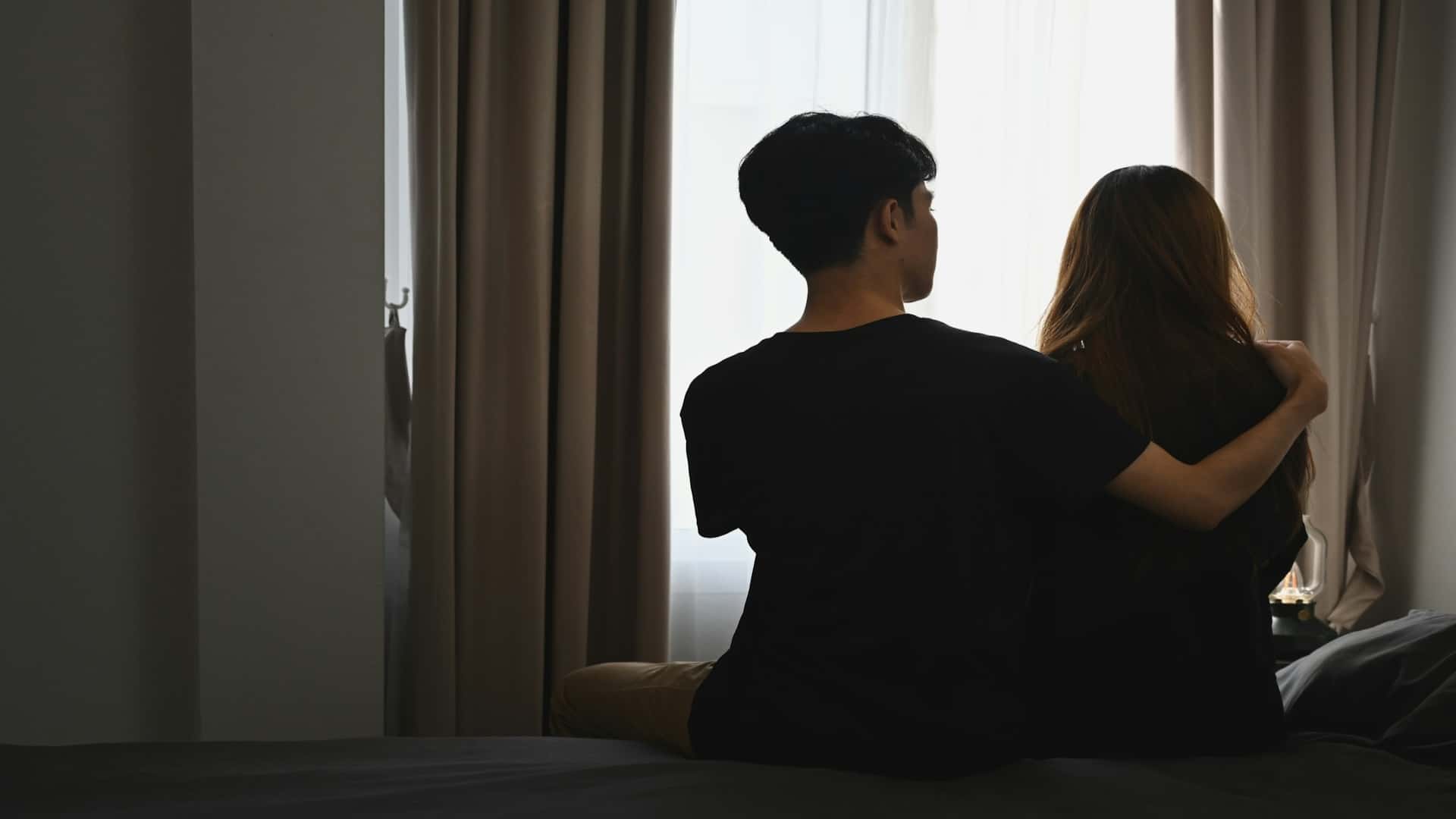 couple speaking thoughtfully together