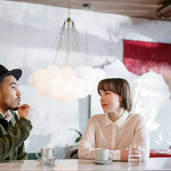A man and woman dating