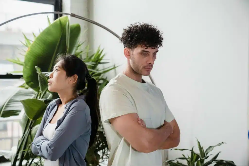 Couple not talking to each other
