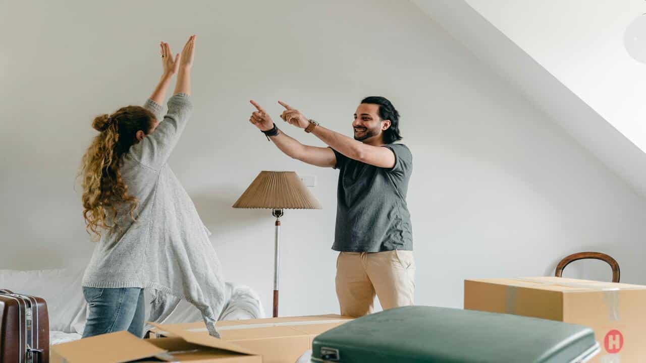 A couple about to high five