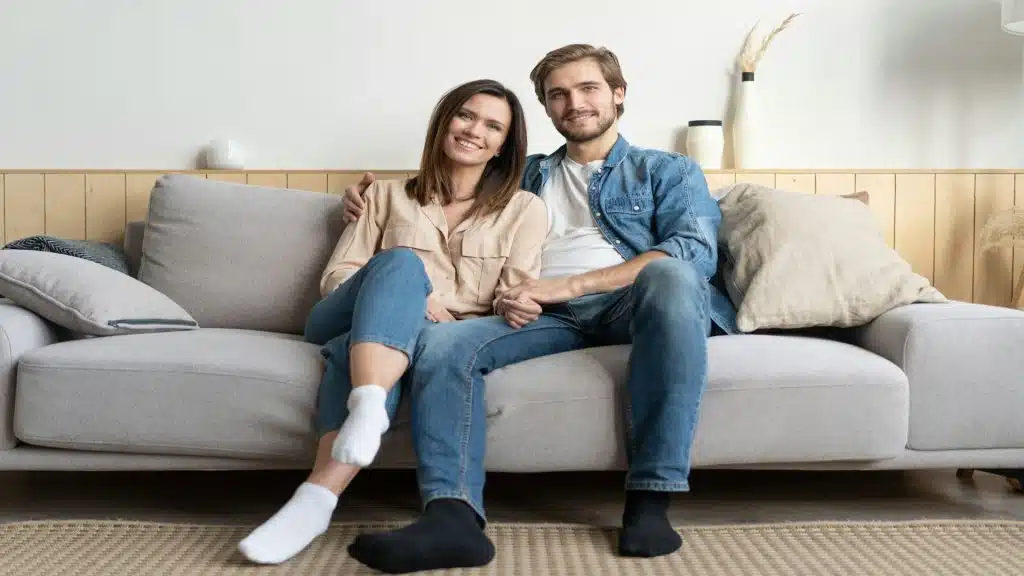 couple sitting comfortably together