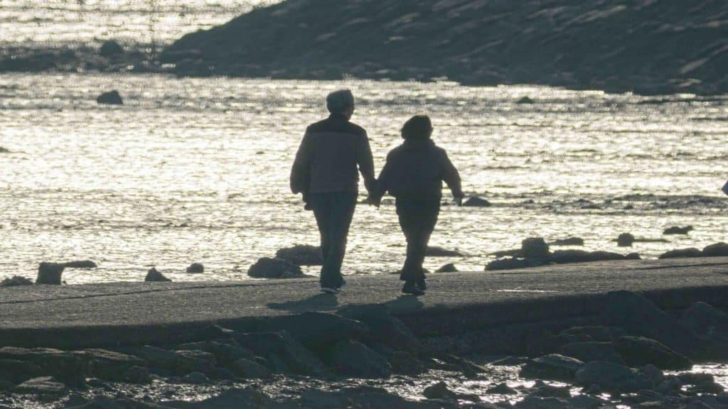 couple walking calmly