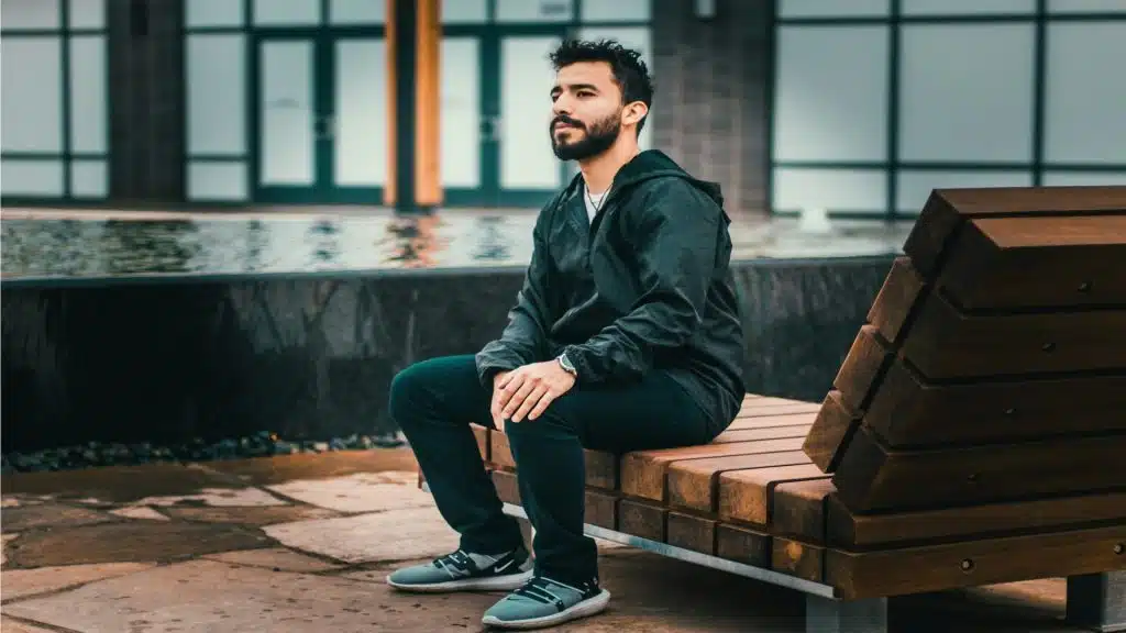 man sitting quietly