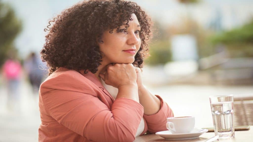 woman reflecting quietly