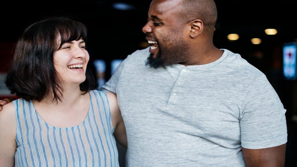 couple laughing during casual talk