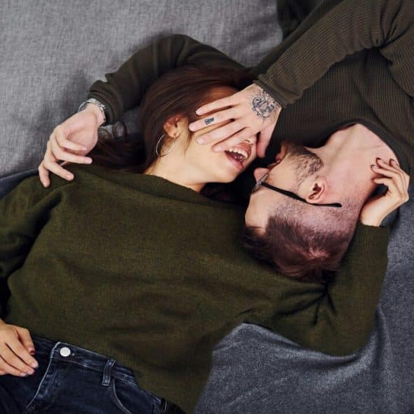 A couple being silly together