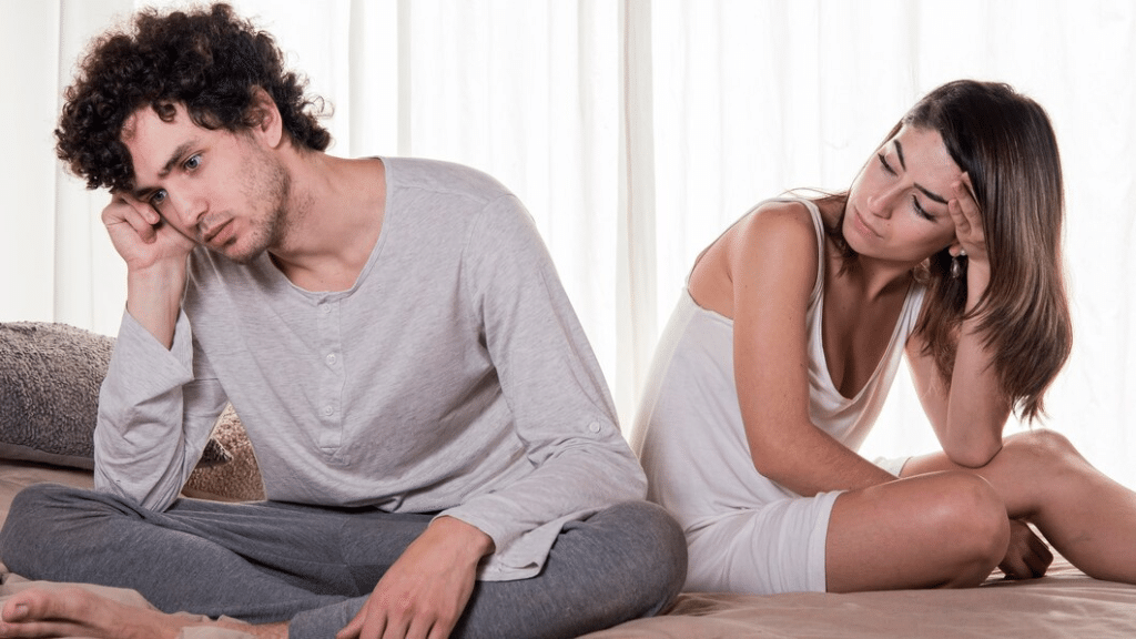 A man and a woman are unhappy