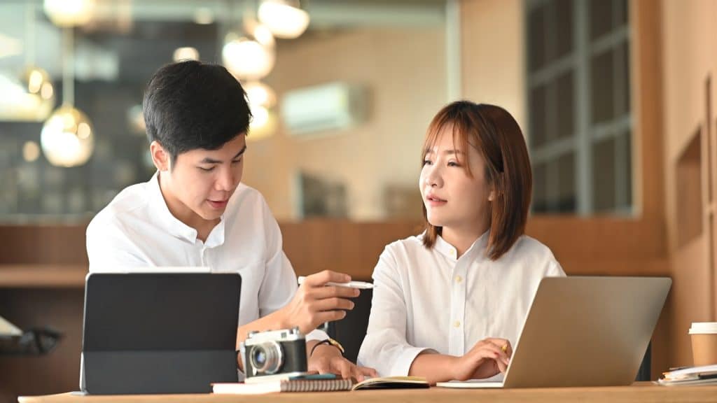 couple reviewing plans together