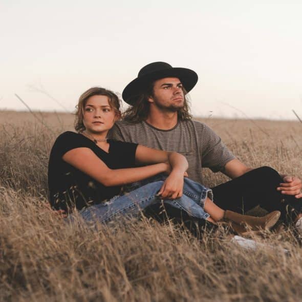 couple sitting together in thoughtful silence