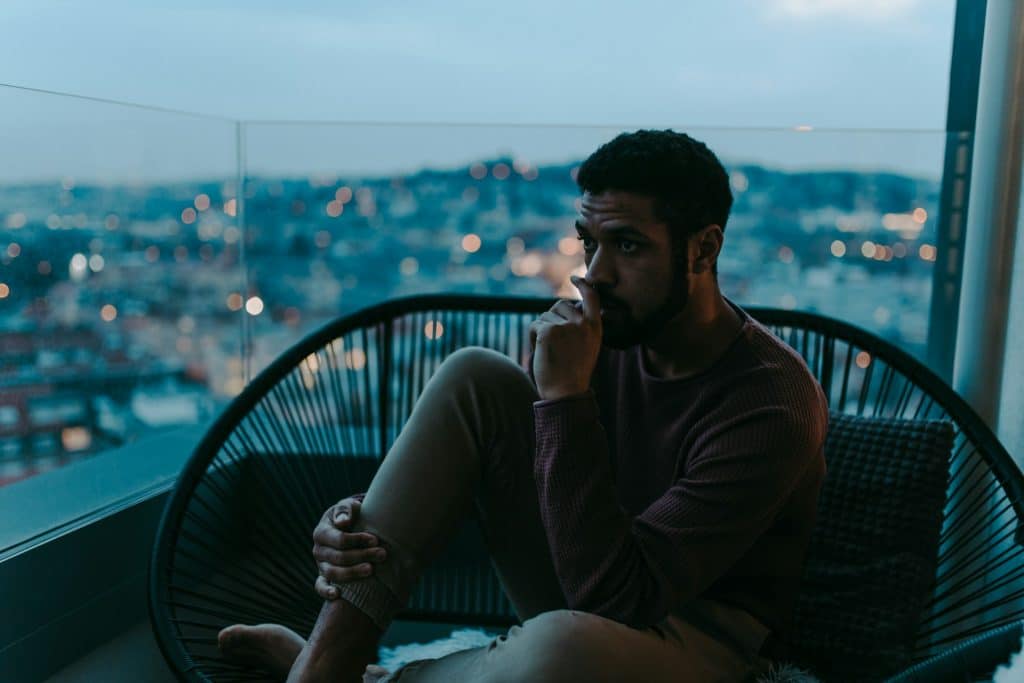 man alone apartment