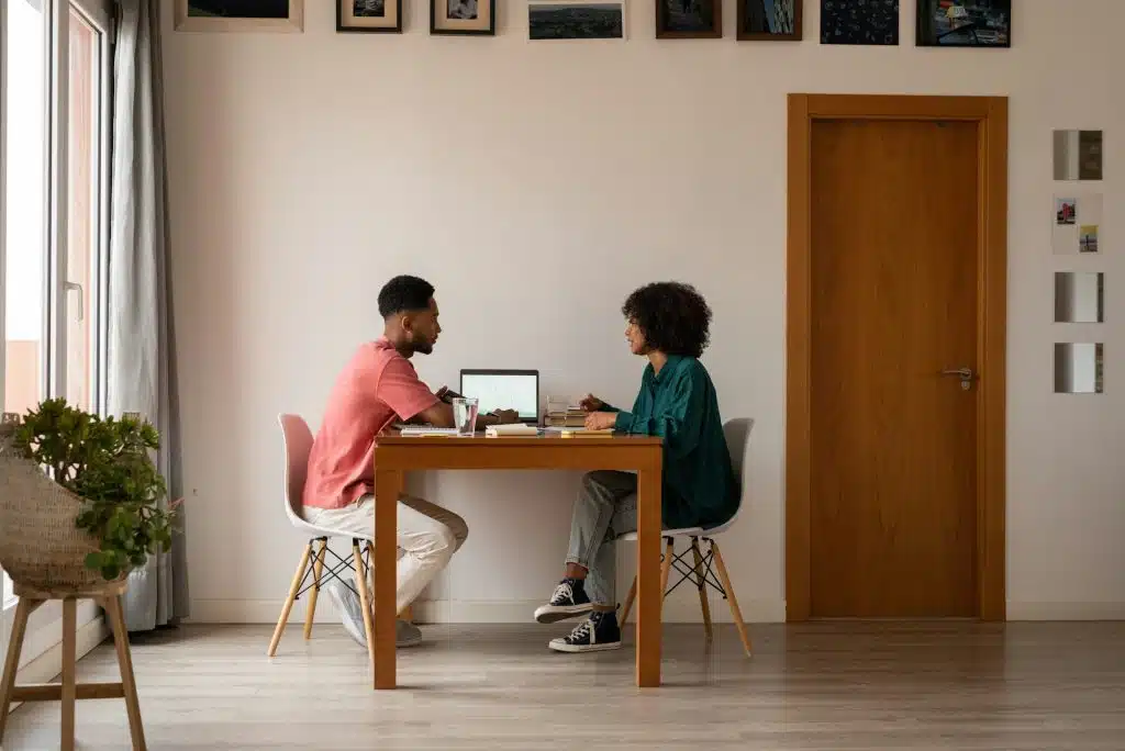 couple planning table