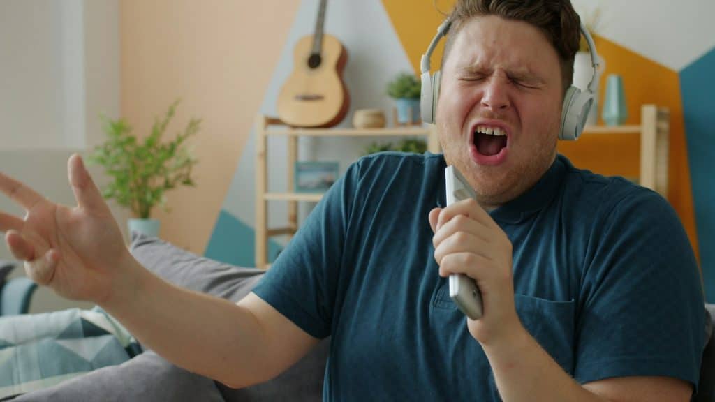 man enjoying personal hobby