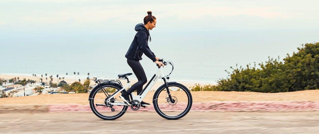 woman biking