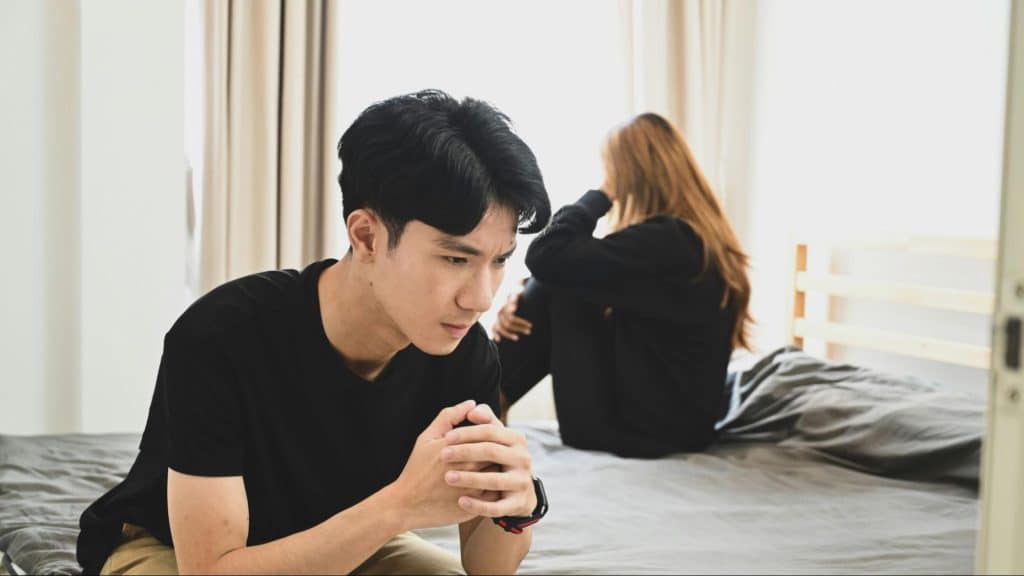 A man not talking to woman