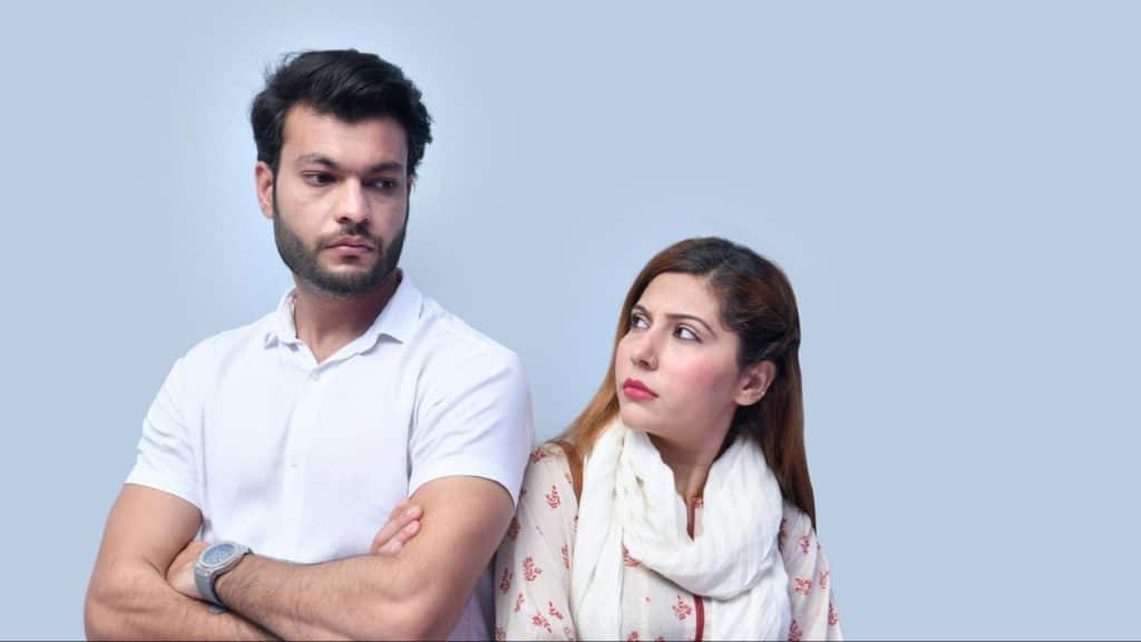 Couple annoyed with each other