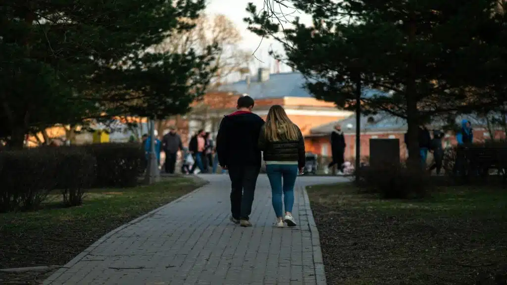 couple walking together