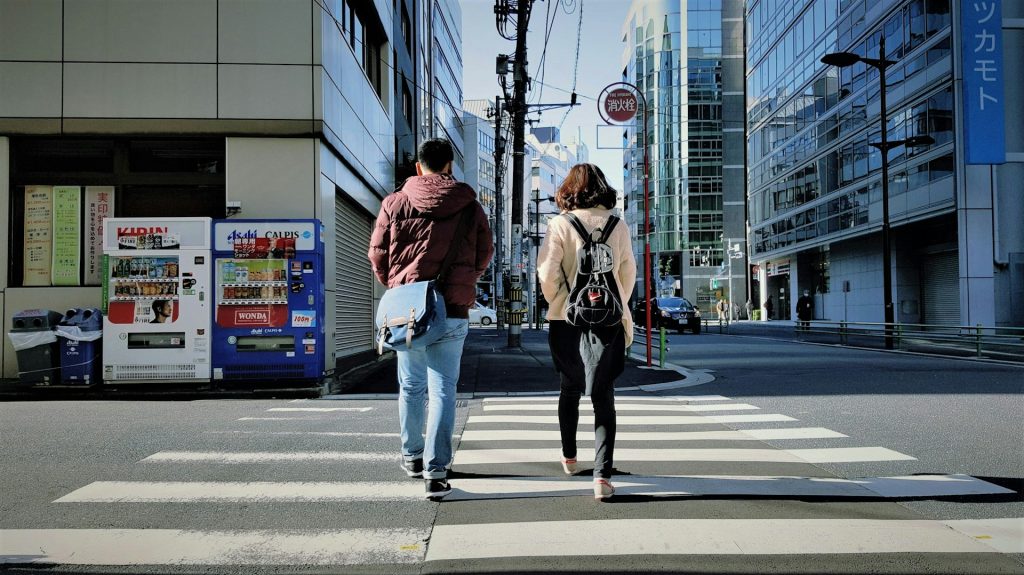 Couple together walking