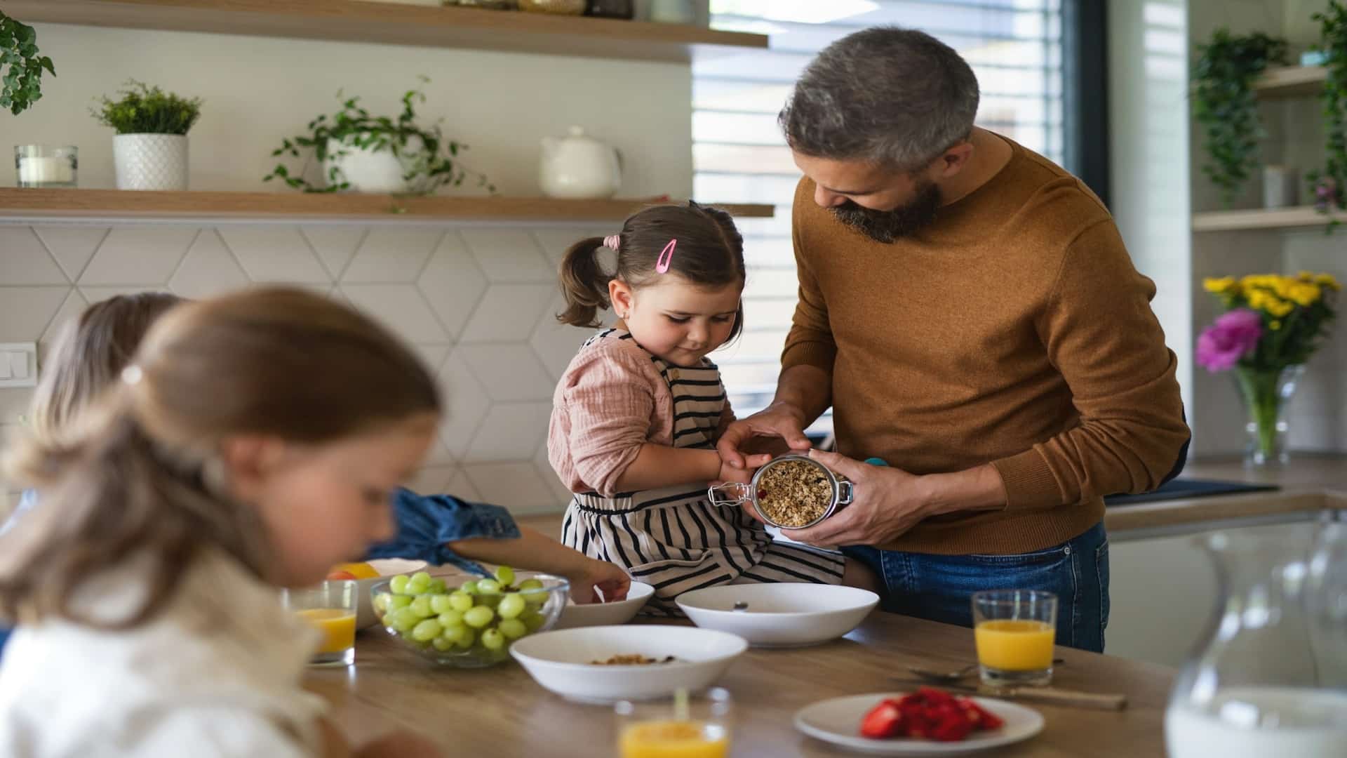 man preparing breakfast