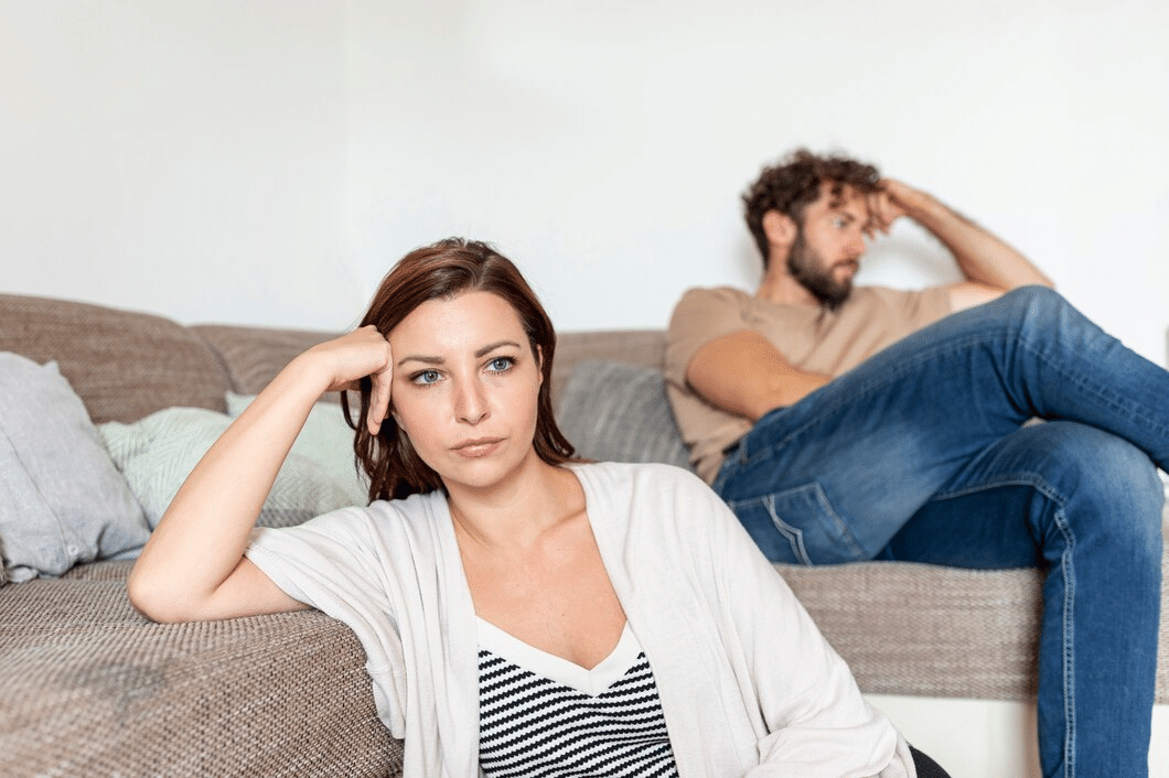 Couple being upset
