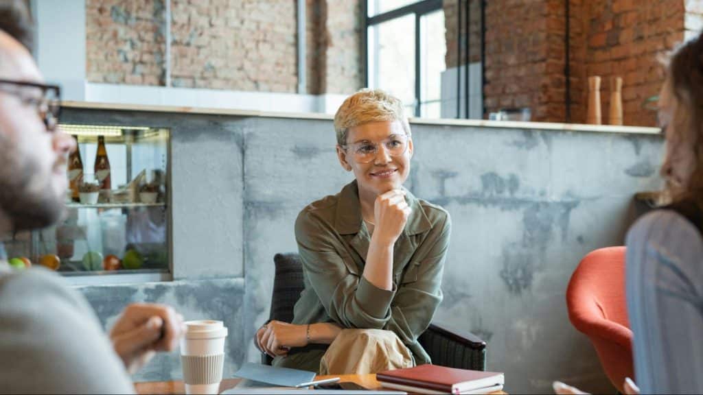 Woman telling good things to about her partner