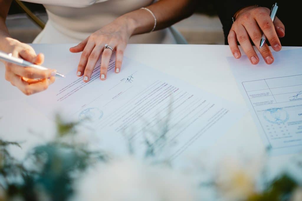 couple planning table
