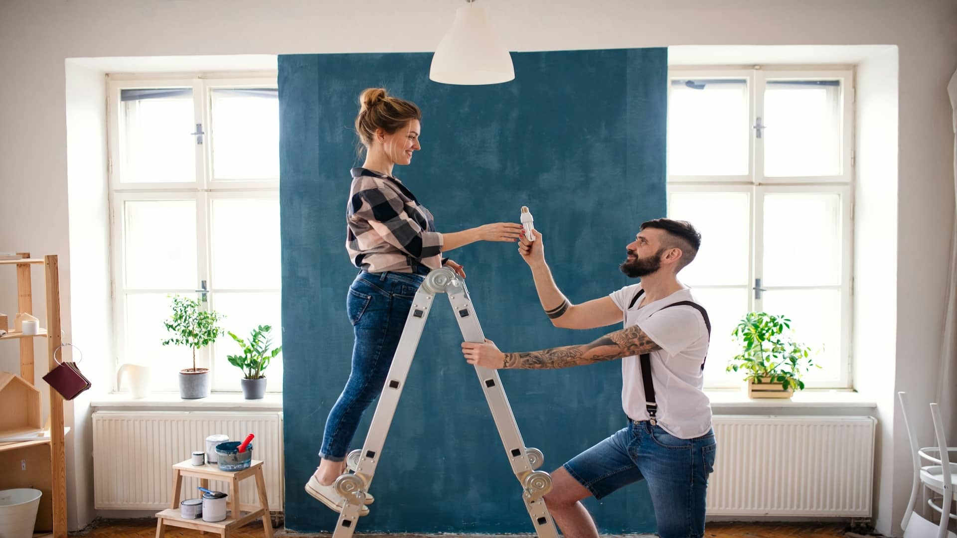 couple working together on task
