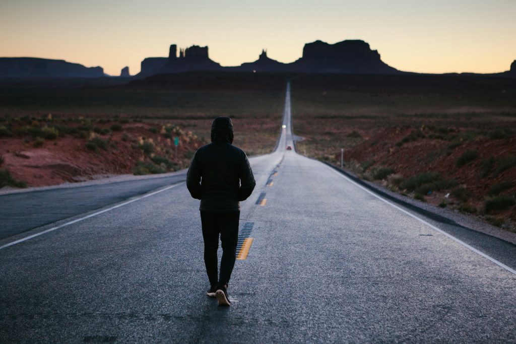 tired man walking