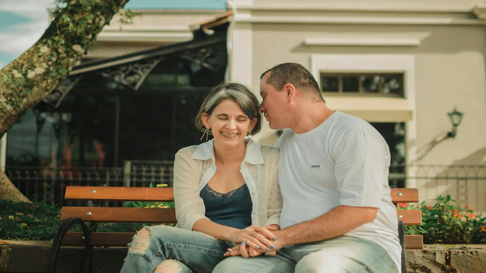 couple sitting comfortably together