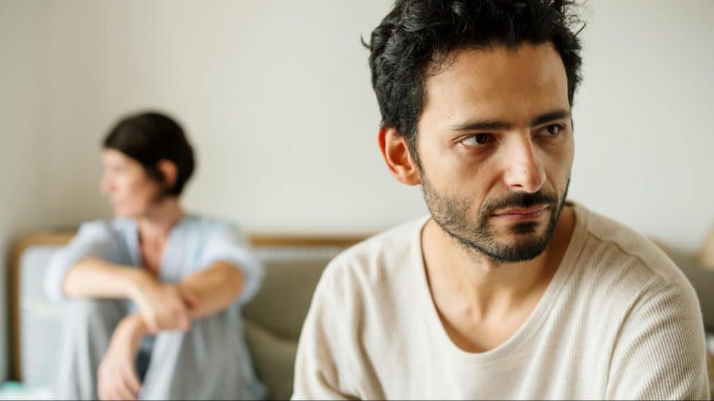 A man and woman not talking to each other