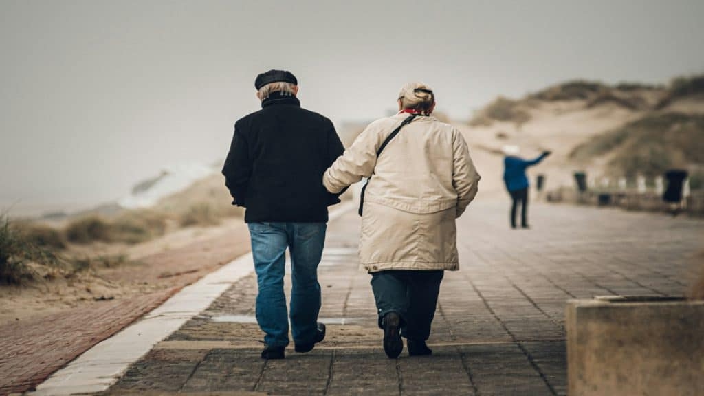 couple walking together calmly
