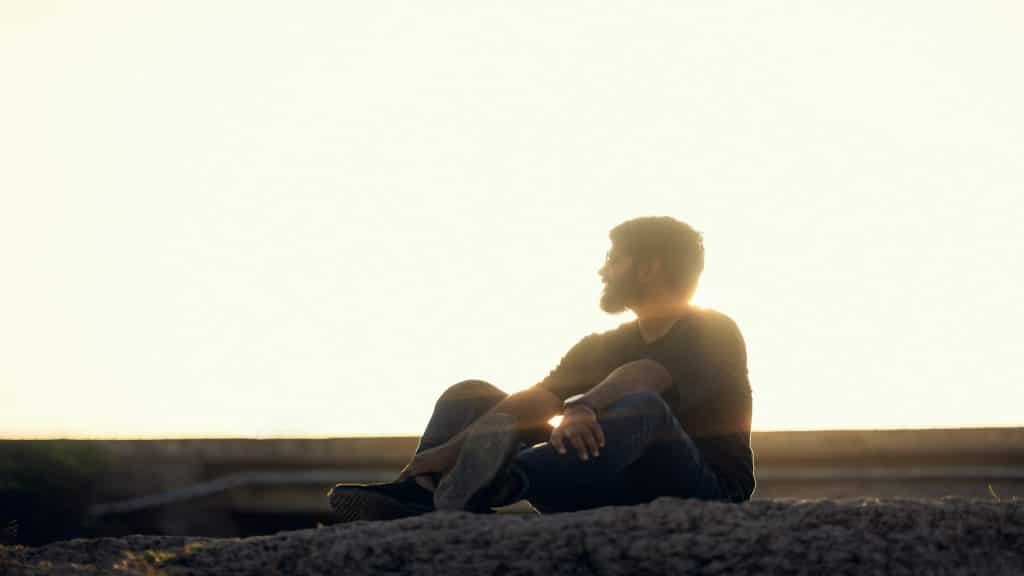 man sitting quietly