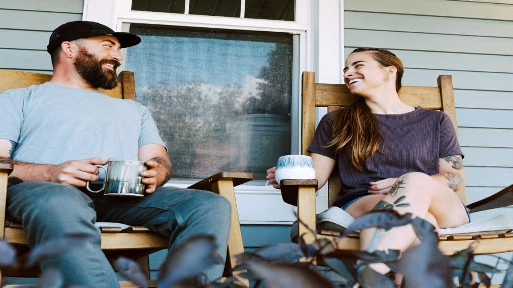 couple having light conversation