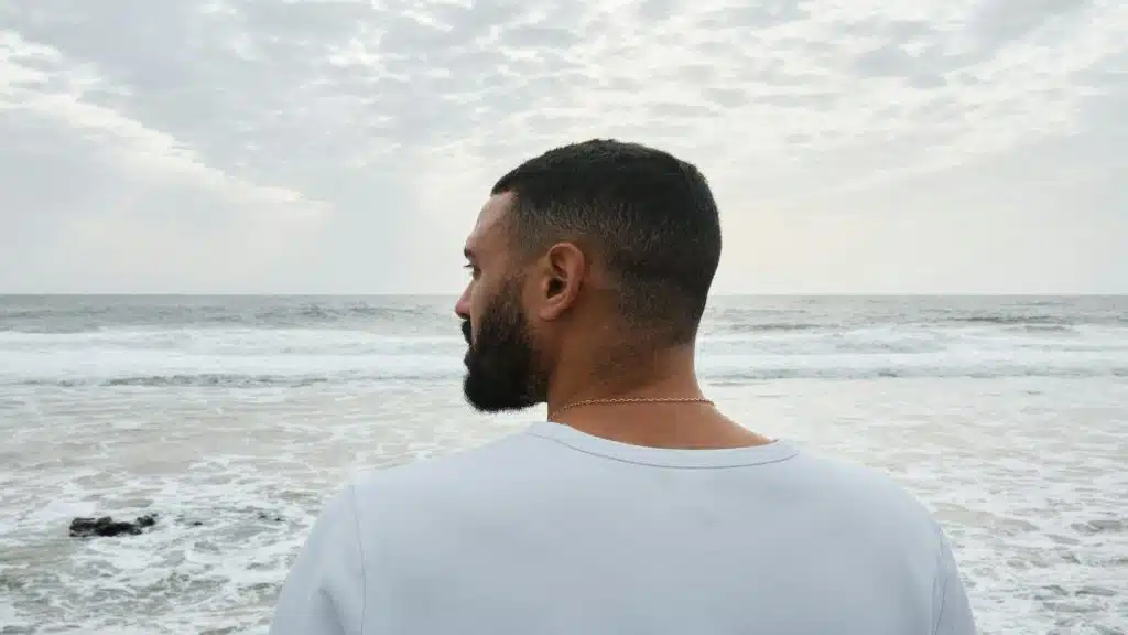 man looking away