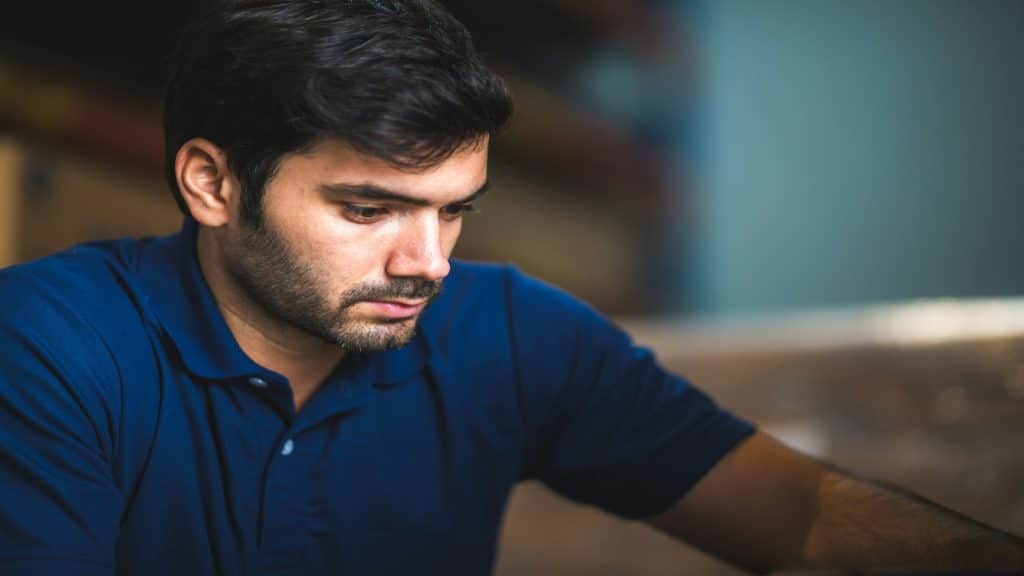 man observing behavior carefully