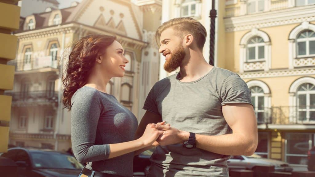 couple smiling at each other