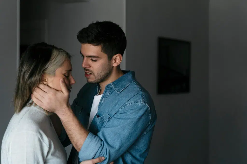 Man and woman having a fight at home